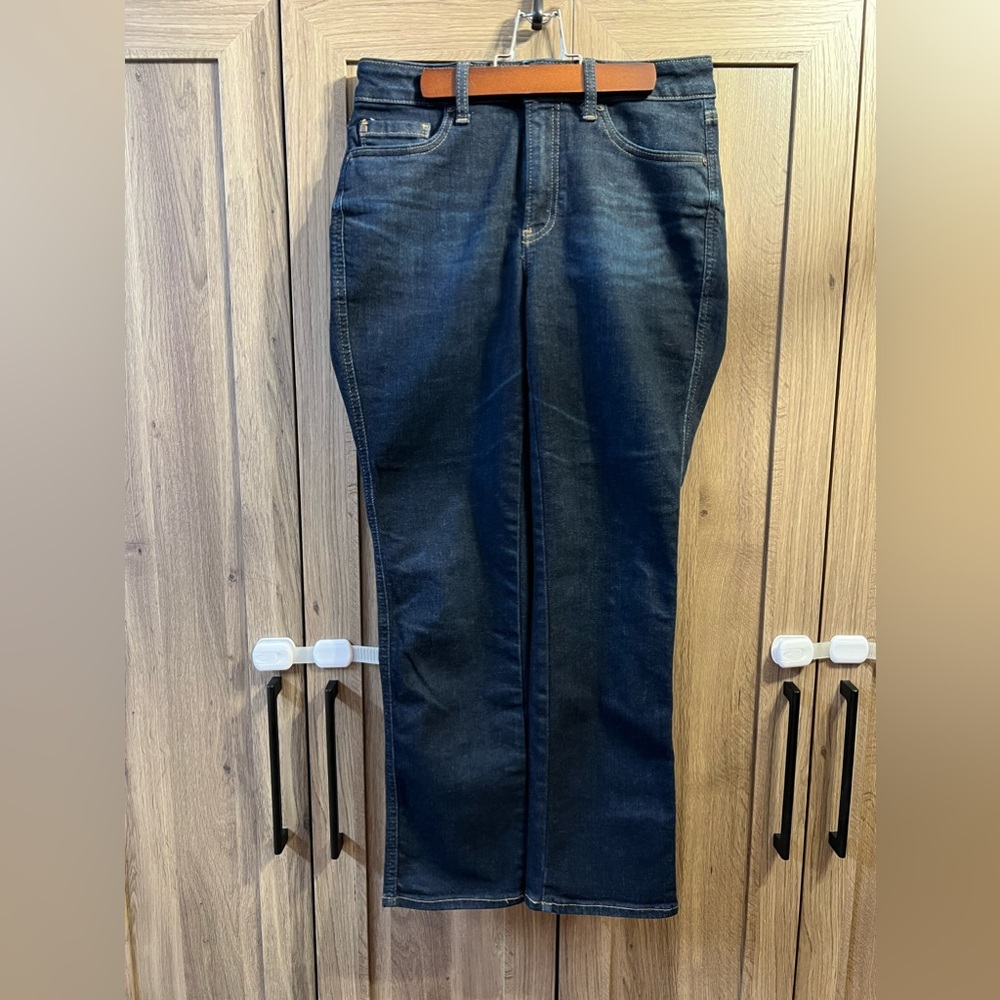 Chico's Jeans Size 2R Define Me Denim Straight Leg Ankle Inseam 26" Dark Wash